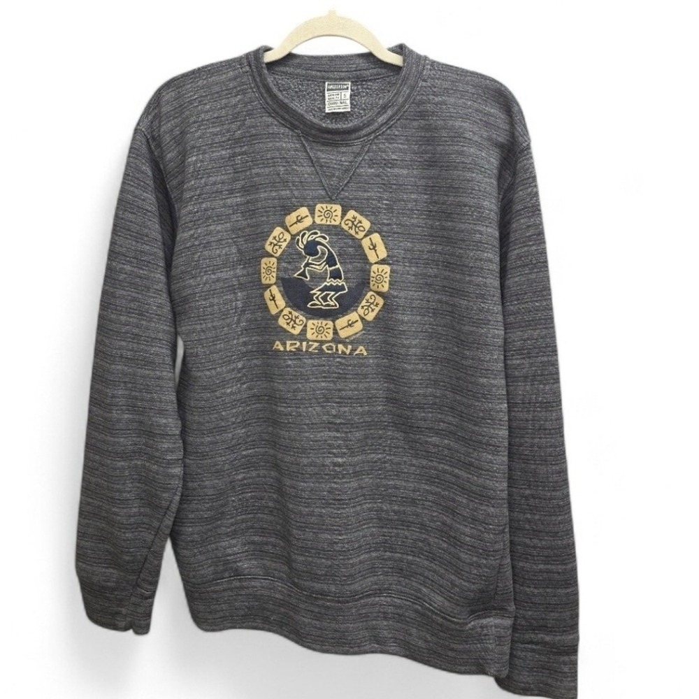 Angderson Arizona‎ Kokopelli Sweatshirt Mens Small Gray Marled Graphic Pullover